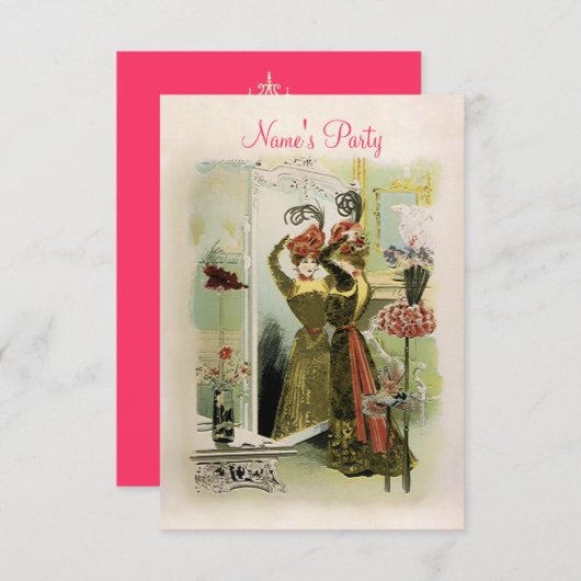 Modes van Parijs ~ Uitnodigingen / RSVP #18 (Voorkant / Achterkant)