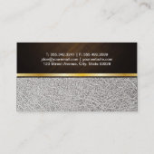 Modes / wit leder & hout / goudvormig visitekaartje (Achterkant)