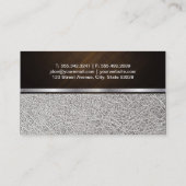 Modes / wit leder & hout / zilvertrim visitekaartje (Achterkant)