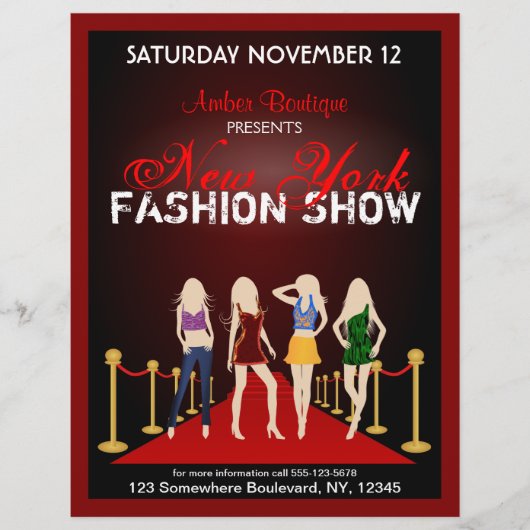 Modeshow Fashion Designer Rode Flyers (Voorkant)