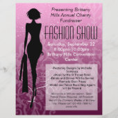 Modeshow Flyer, Roze Silhouette Werveling Flyer (Voorkant)