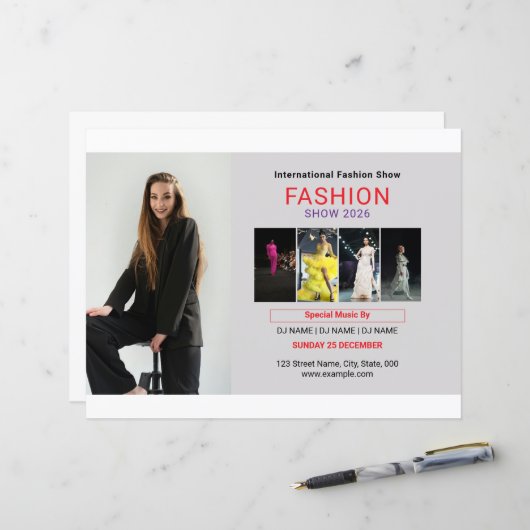 Modeshow Flyer Sjabloon (Voorkant / Achterkant in situ)