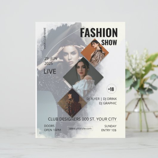 Modeshow Flyer Sjabloon (Staand voorkant)