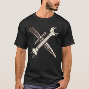 modesleutel met een trekmes t-shirt