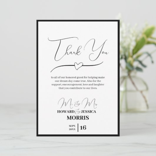 Modest White Bedankkaart (Staand voorkant)