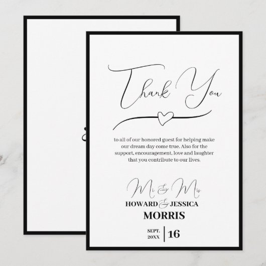 Modest White Bedankkaart (Voorkant / Achterkant)