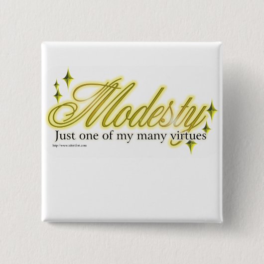 Modesta is een deugd vierkante button 5,1 cm (Voorkant)