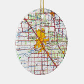 Modesto CA 1966 Map Keramisch Ornament (Rechts)