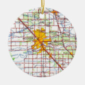 Modesto CA 1966 Map Keramisch Ornament (Voorkant)