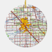 Modesto CA 1966 Map Keramisch Ornament (Achterkant)