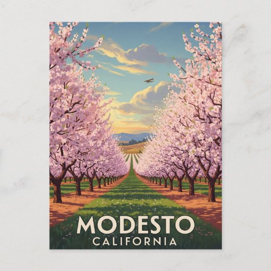 Modesto California Central Valley Briefkaart (Voorkant)