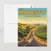 Modesto California Centrale Vallei Briefkaart (Voorkant / Achterkant)