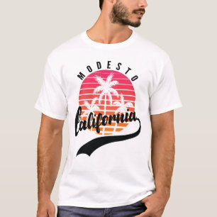 Modesto California Retro Sunset Mannen, T-Shirt