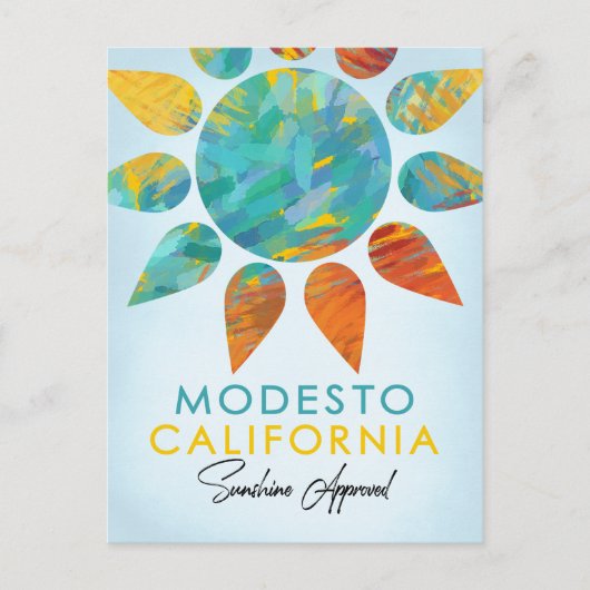 Modesto California Sunshine Travel Briefkaart (Voorkant)