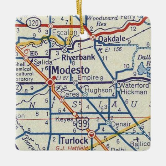 Modesto Map Keramisch Ornament (Voorkant)