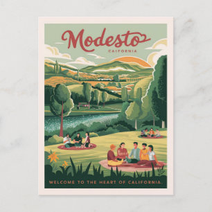 Modesto, Welkom in het hart van Californië Briefkaart