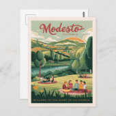 Modesto, Welkom in het hart van Californië Briefkaart (Voorkant / Achterkant)