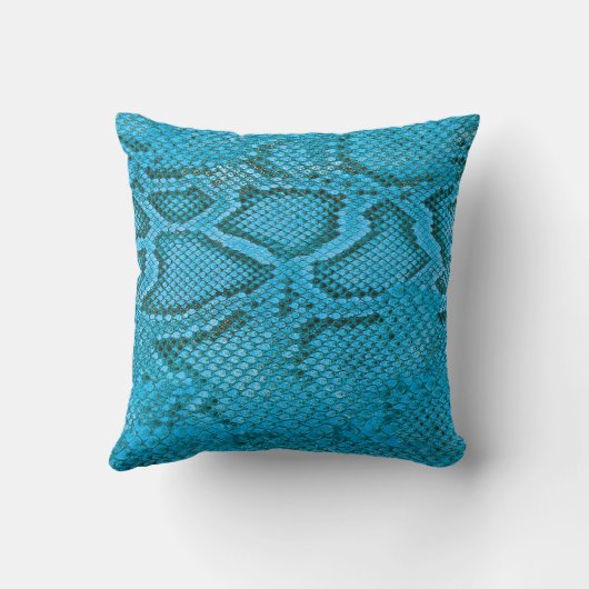 Modestuk met blauw snakeskin-patroon kussen (Achterkant)