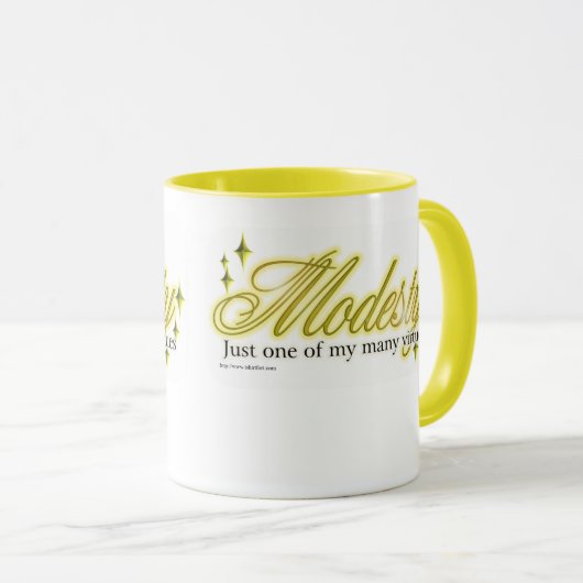 Modesty is een virtueel mok (Voorkant rechts)