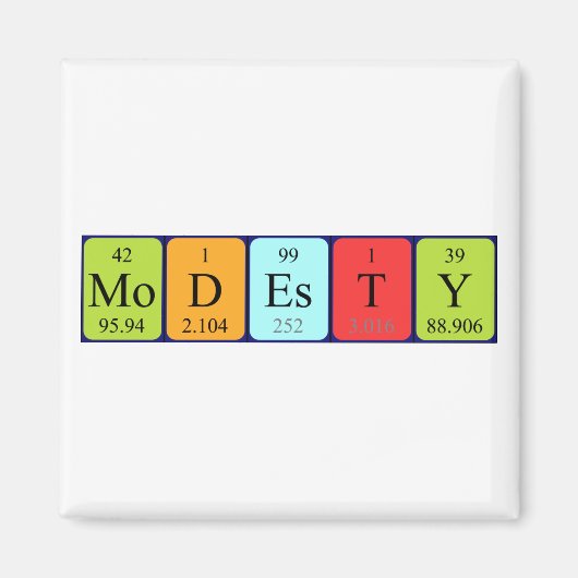 Modesty periodieke table name magnet (Voorkant)