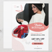 Modetemplate voor flyer voor boetiek (Voorkant / Achterkant)