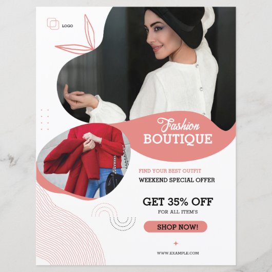 Modetemplate voor flyer voor boetiek (Voorkant)