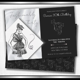 Modevol Dertig Zwart Zilver 30e Verjaardag Kaart