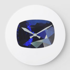 Modevormig Sapphire Gemstone Blue Large Clock Grote Klok