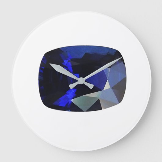 Modevormig Sapphire Gemstone Blue Large Clock Grote Klok (Voorkant)
