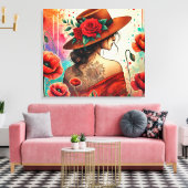 Modevrouw Canvas Afdruk (Insitu (Woonkamer))