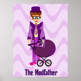 Modfather Funny Mod Sixties tekenfilm Poster