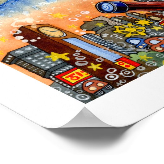 Modge City - Clocklands - 12 x 10 Poster (Hoek)