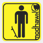 Modhawk geel vierkante sticker (Voorkant)