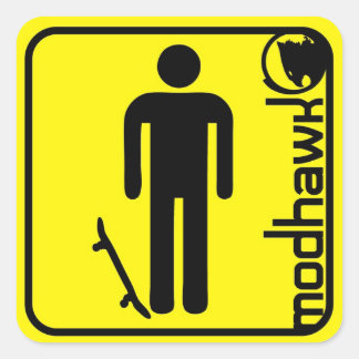 Modhawk geel vierkante sticker