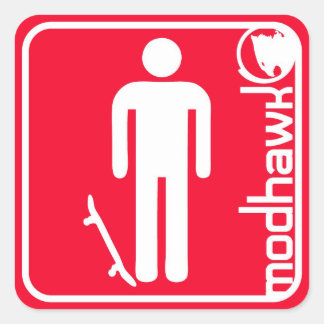 Modhawk rood vierkante sticker