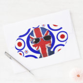 Modhead Retro sixties art Ovale Stickers (Envelop)