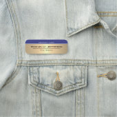 Modieus Donkerblauw & Luxe Goud Metallic: Chic Naamplaatje (In situ)