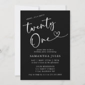 Modieus Elegant 21e Verjaardagsfeestje Kaart (Voorkant)