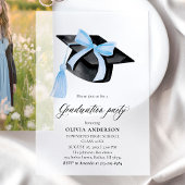 Modieus Elegant Trendsettend Stijlvol Blauw Strik  Vellum Uitnodigingen