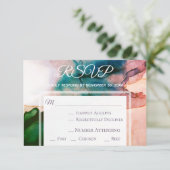 *~* Modieus Elegante Waterverf RSVP Trouwfeest (Staand voorkant)