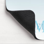 Modieus Lichtblauw Monogram Glitter Muismat (Hoek)