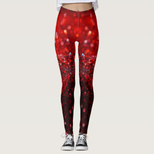 Modieus met rood glitterontwerp leggings