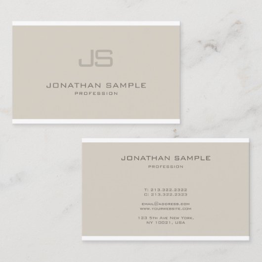 Modieus Monogram Modern Professioneel Ontwerp Visitekaartje (Voorkant / Achterkant)
