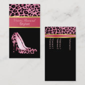 Modieus Roze Jaguar Print Visitekaartje (Voorkant / Achterkant)