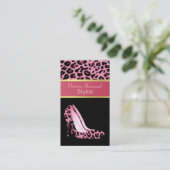 Modieus Roze Jaguar Print Visitekaartje (Staand voorkant)