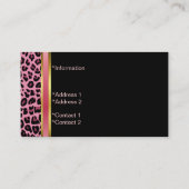 Modieus Roze Jaguar Print Visitekaartje (Achterkant)