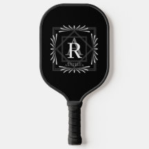 Modieus Stijlvol Monogram Zwart Pickleball Paddle