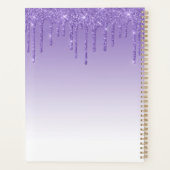 Modieus Stijlvolle Paarse Glitter Monogram Planner (Achterkant)