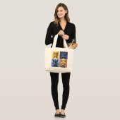 Modieus Vier paneel Katten Geometrische Stylist Ta Grote Tote Bag (Voorkant (model))