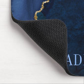 Modieus waterverf blauw marmer geode muismat (Hoek)